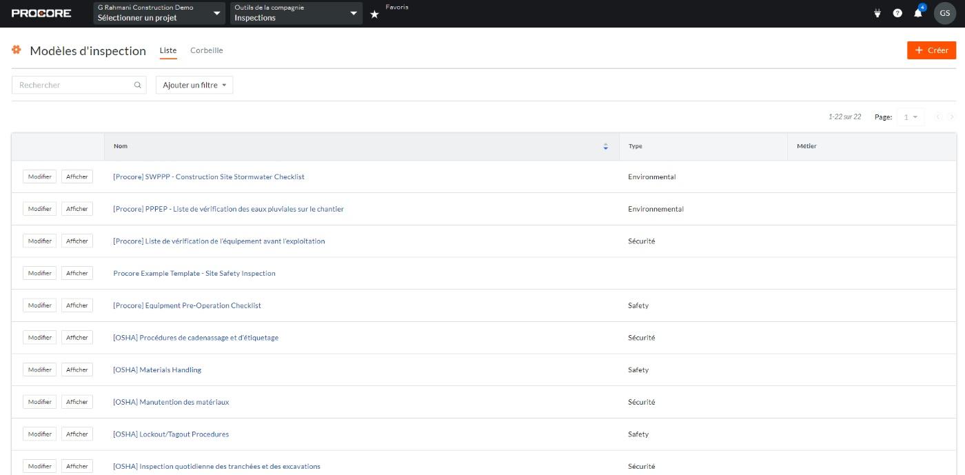 Out of the box Inspection templates are now available in Spanish and