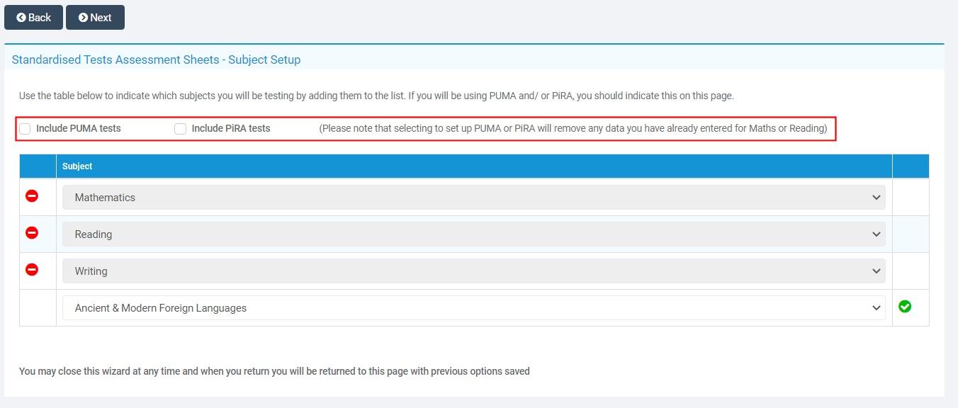 Primary Tracker PiRA and PUMA Setup