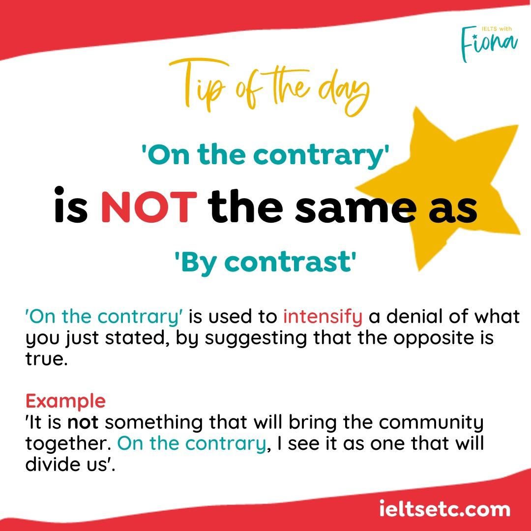 On the contrary vs By Contrast - IELTS with Fiona | Beamer