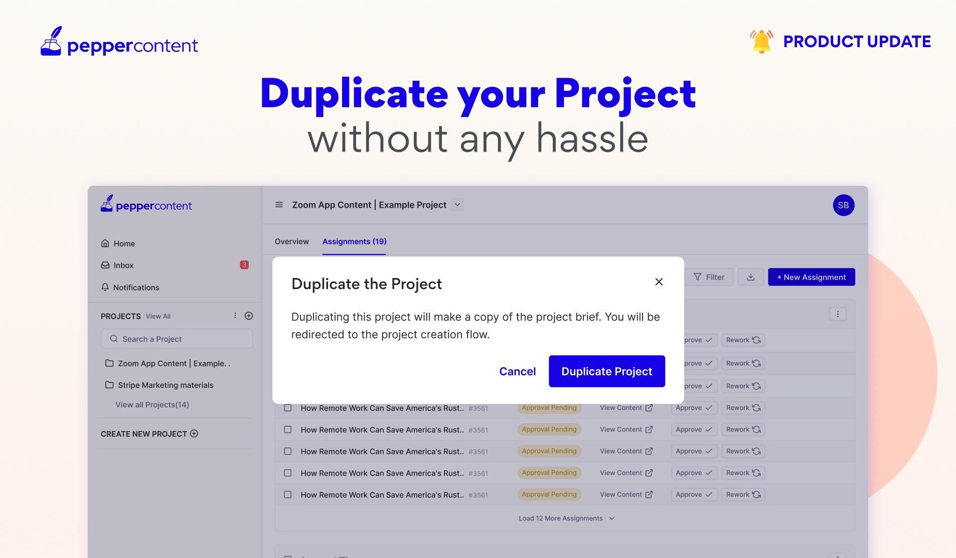 Duplicate Projects with pre-filled information📝😄