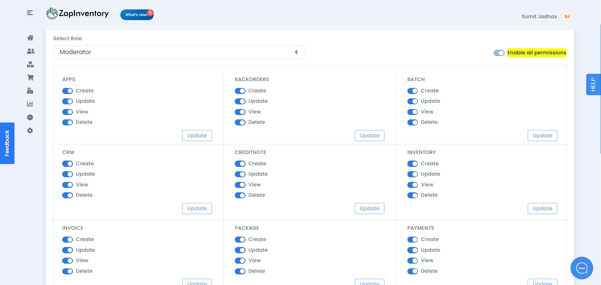 Roles and Permissions Update