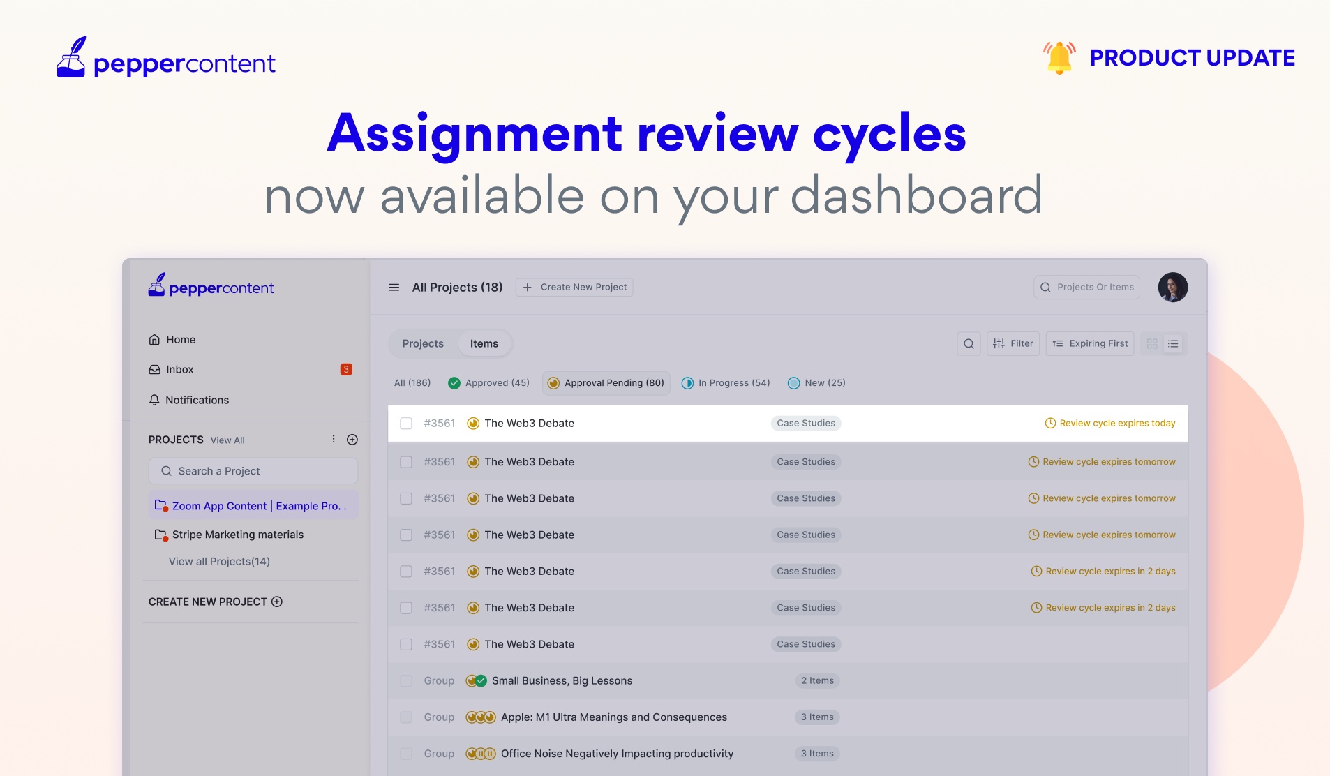 View the assignment review cycle right next to it 🕞 