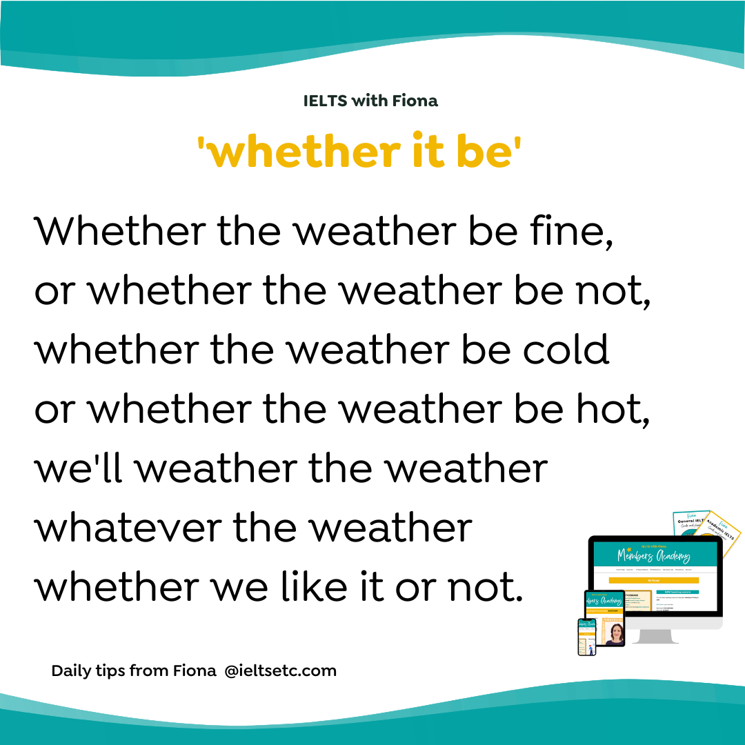 Complex grammar whether it be and be it ielts with fiona beamer