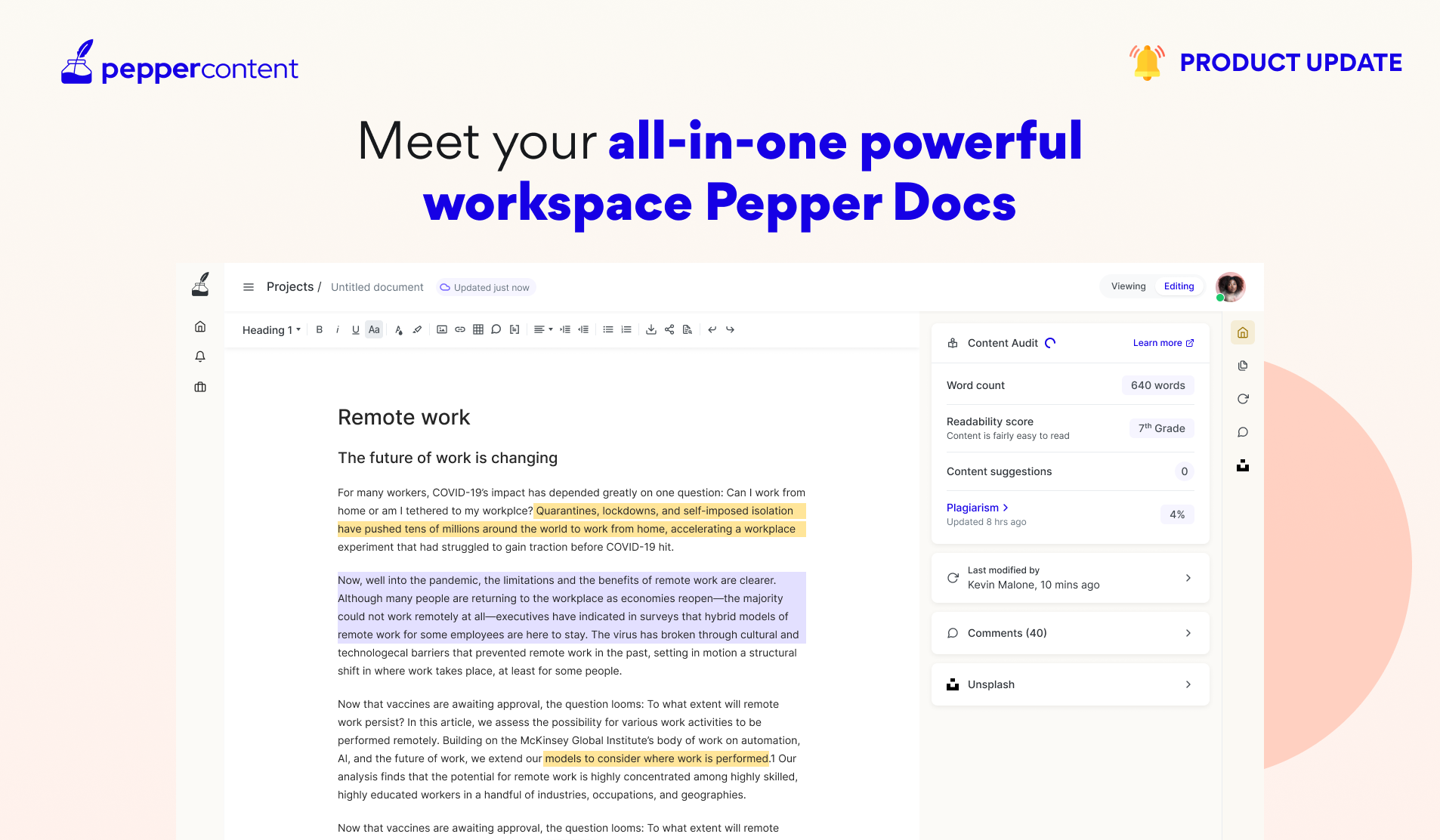 Meet your all-in-one workspace: Pepper Docs