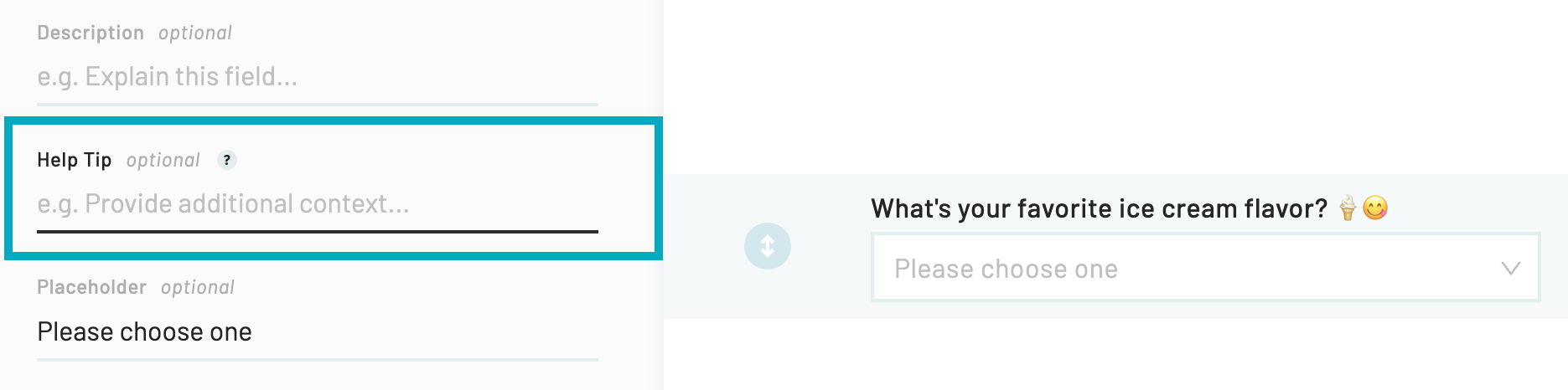 Help tips can be added to all webform fields