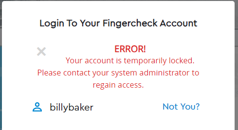Image of error message for account locked.