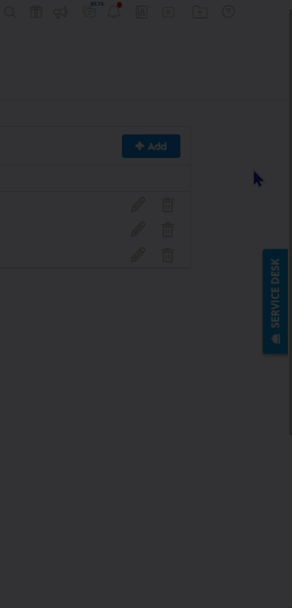 Image of a user navigating through the Service Desk to submit a feature request