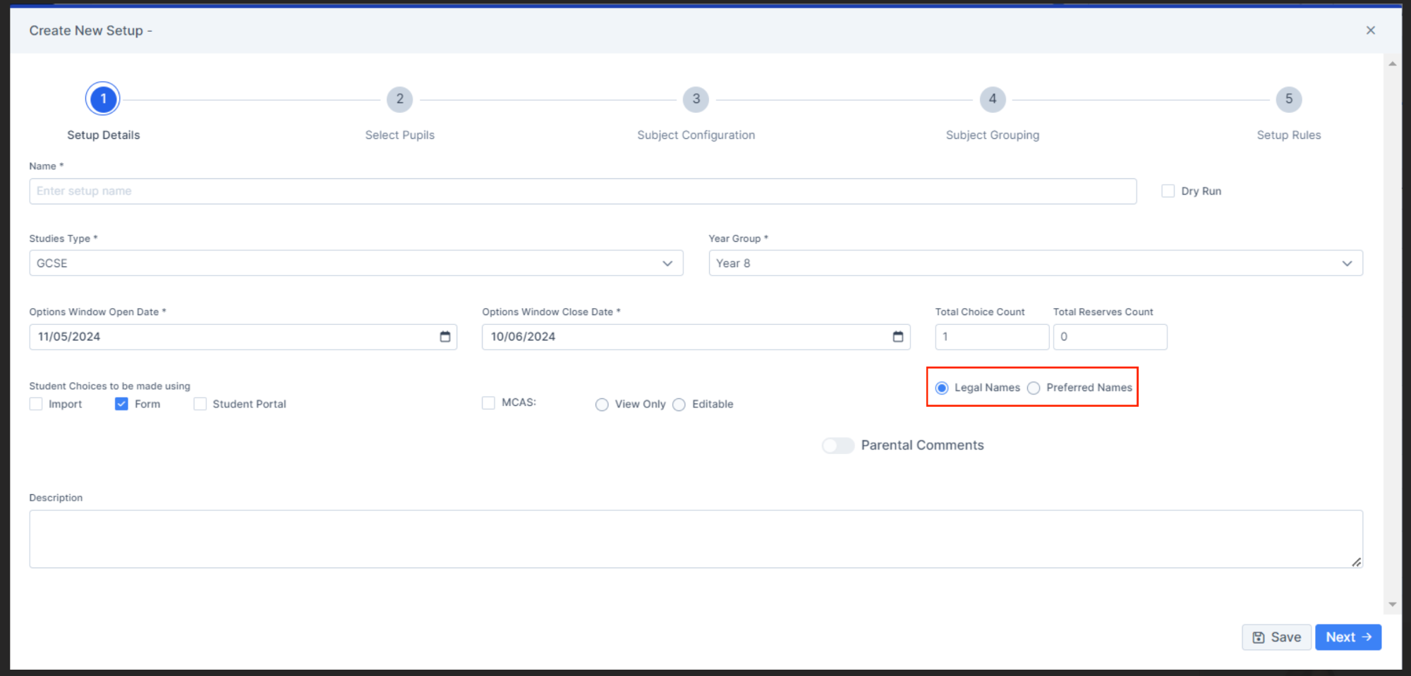 Options - Enhancement to Options Setup - Bromcom