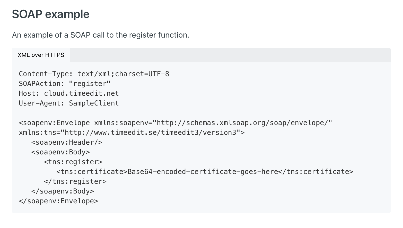 Example of correctly structured SOAP request with namespaces