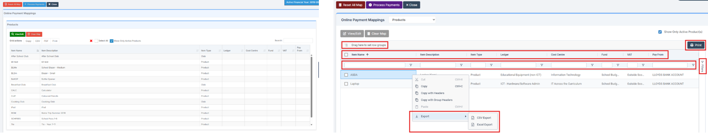 Old UI on left, new UI on right.