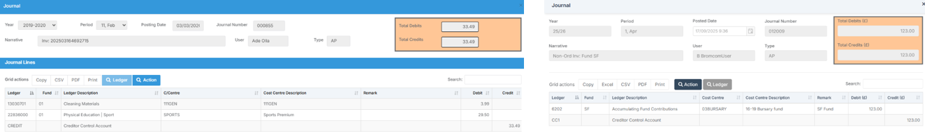 Old UI on left, new UI on right.