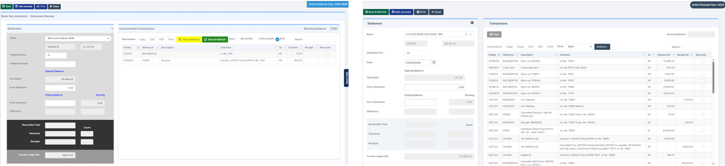 Old UI on left, new UI on right.