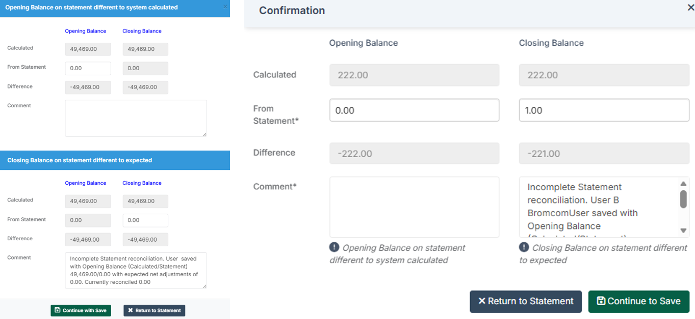 Old UI on left, new UI on right.