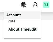 Screenshot of Account menu displaying users timezone