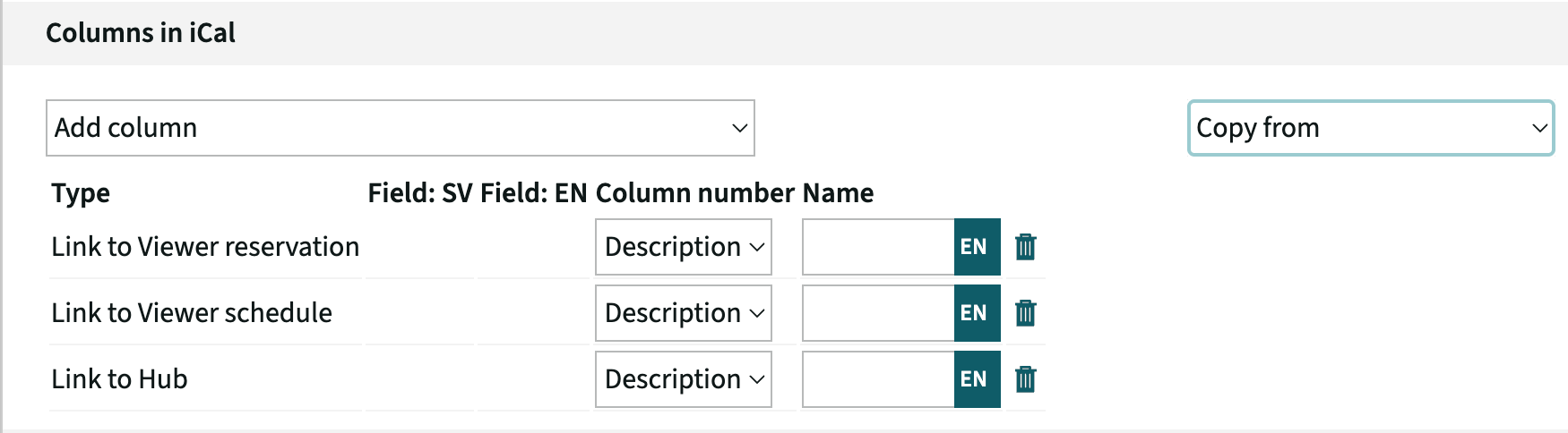 Screenshot of new fields in the Viewer page configuration