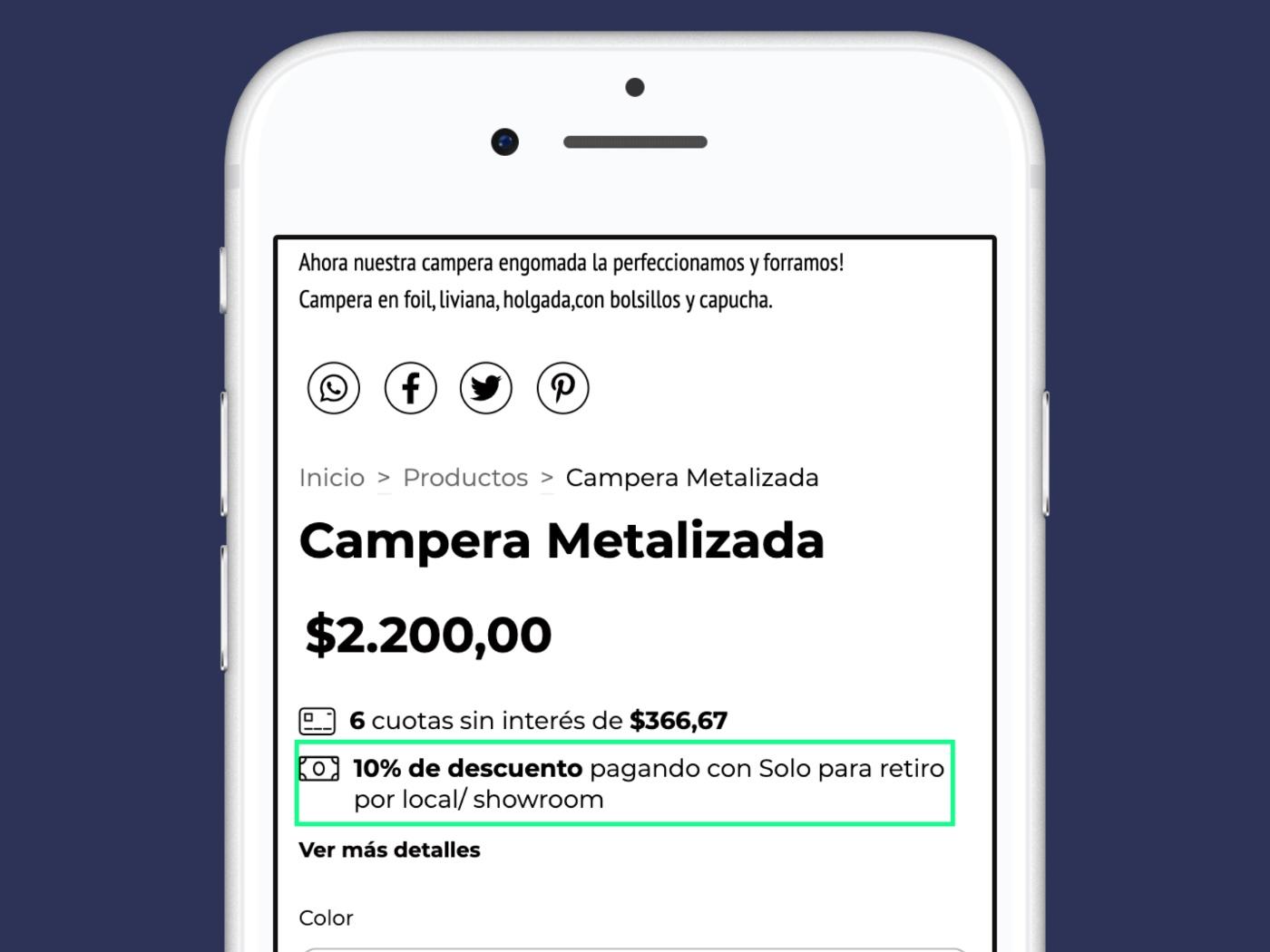 Descuentos por pago en efectivo y transferencia más visibles 💵